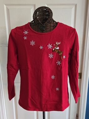 Toffee Apple Red Holiday Tee-Size XL